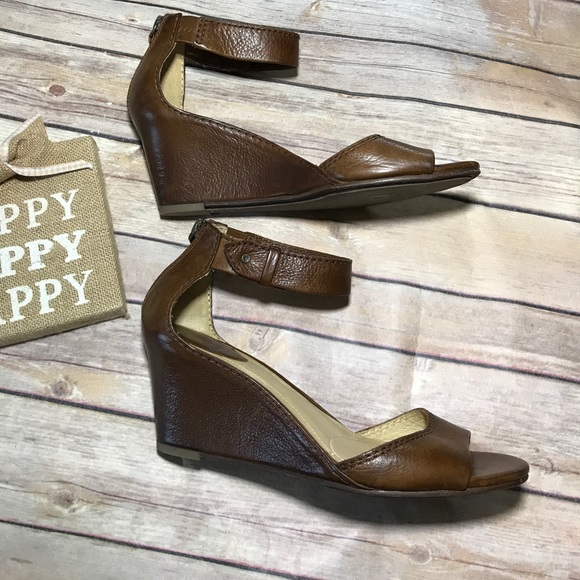 Frye Leather Wedge Sandal EUC Size 9 - Picture 2 of 7